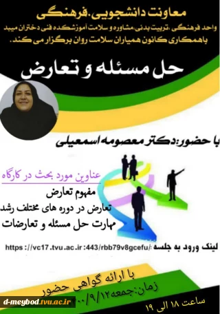 برگزاری کارگاه حل مسآله وتعارض در آموزشکده فنی دختران میبدد